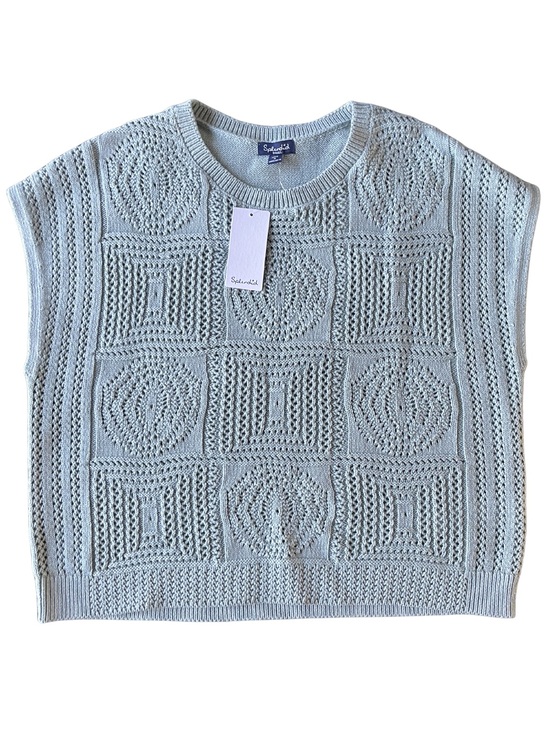 Splendid Sweaters - Splendid Light Blue Cropped Knit Sweater Vest